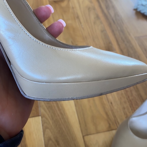 Beige Nine West vegan leather stilettos - Picture 8 of 11